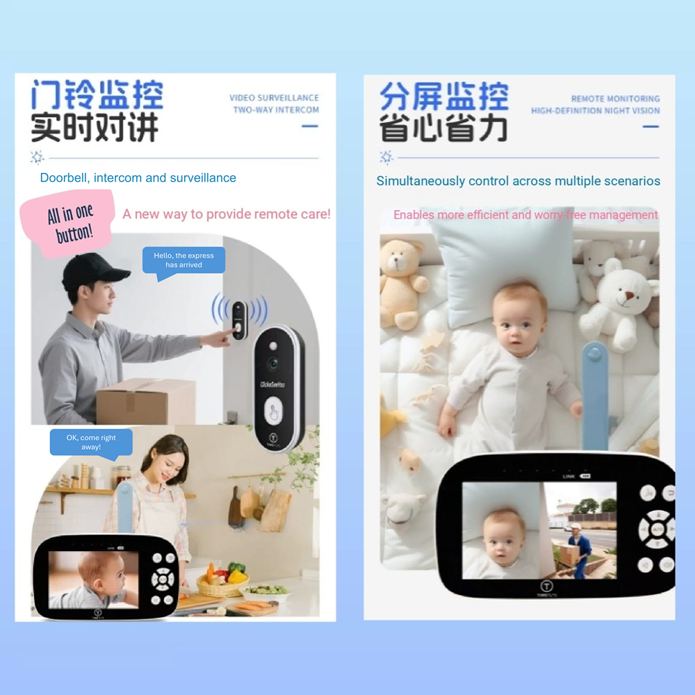 ClicknSeeYoo - Video Door Phone with Baby Monitor Combo Set