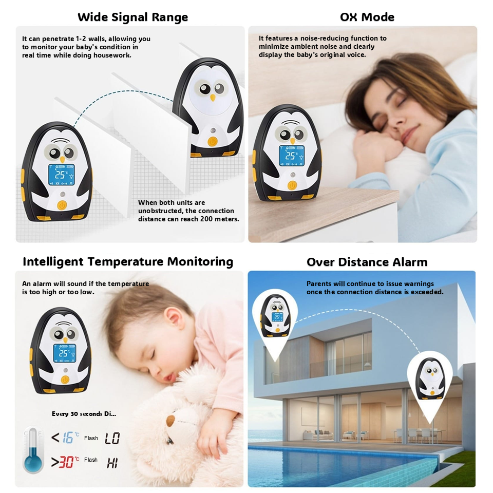 MUSTANG QQ Audio Baby Monitor Two-way Talk