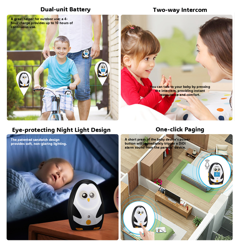 MUSTANG QQ Audio Baby Monitor Two-way Talk