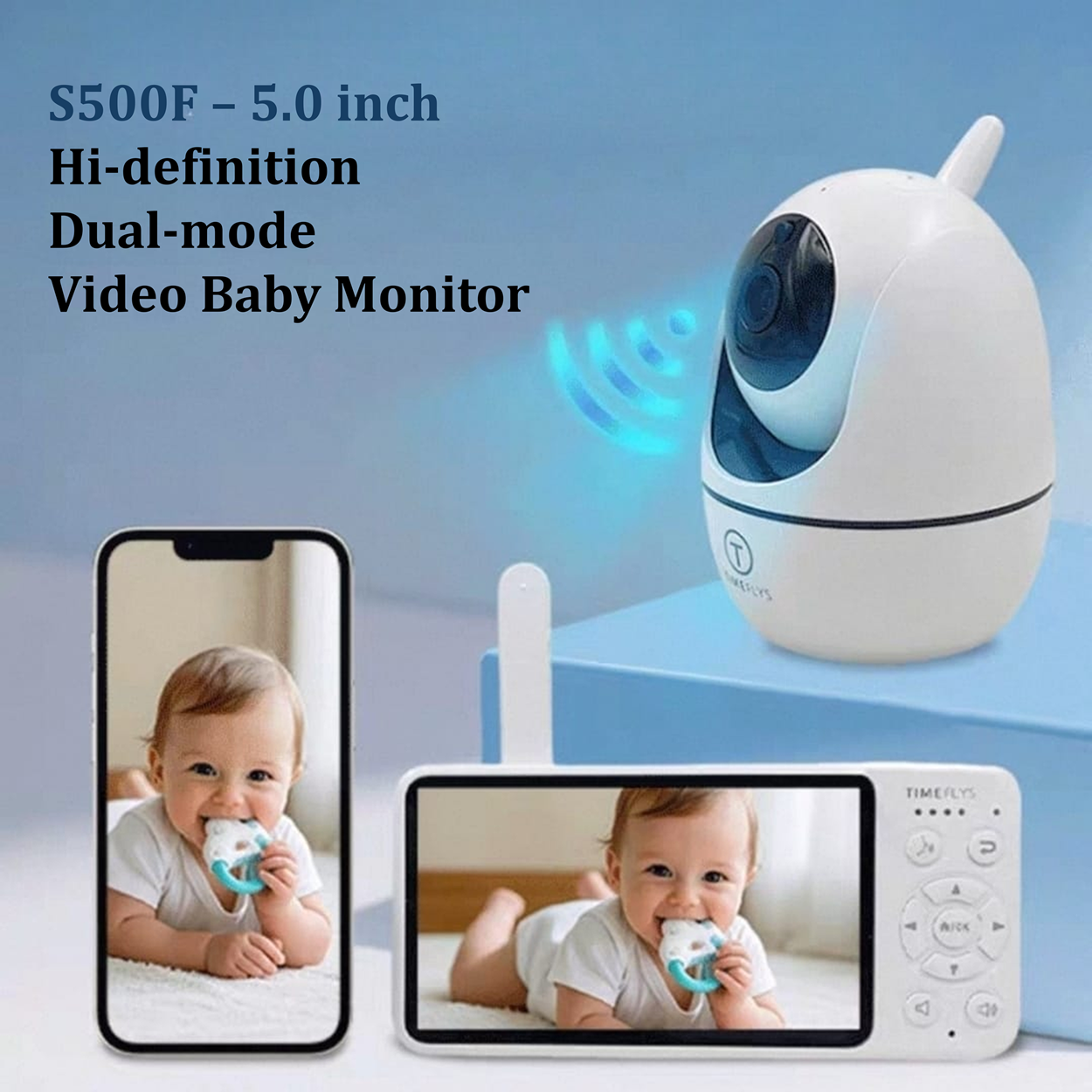 S500F - 5.0 inch Hi-definition Dual-mode Video Baby Monitor